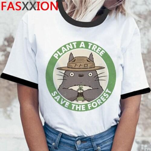 Totoro Studio Ghibli summer top tshirt women japanese couple 2021 casual print t-shirt ulzzang aesthetic