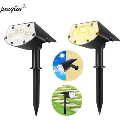 1Pc Solar Powered Spotlight Warm White Solar Panel Outdoor 20 Leds Lighting Landscape Lights for Yard Garden Driveway Lawn Road