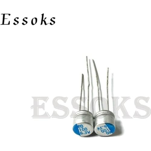 10pcs 6.3V 100uF 6X5 mm Super Low ESR 6.3V100uF For Motherboard Solid Capacitor Capacitors