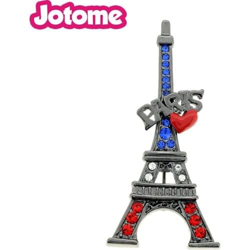 100pcs/lot Free Shipping Gun Tone Eiffel Tower Pin Brooch