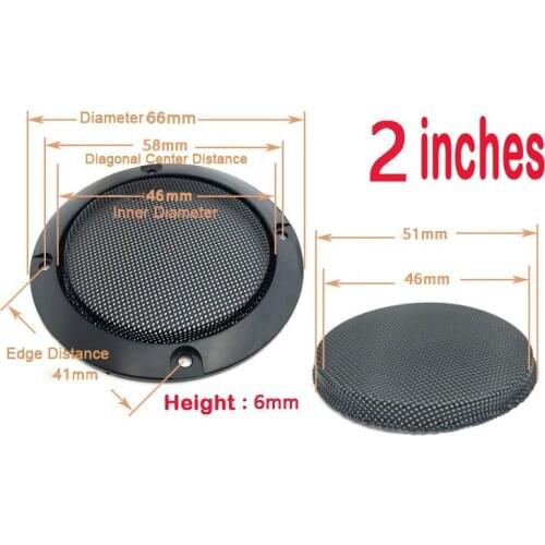 2"/3"/ Inch 2Pcs Grille Speakers Protective Cover Speaker Net Cover High-grade Car Mesh enclosure Frame Metal iron wire Grilles