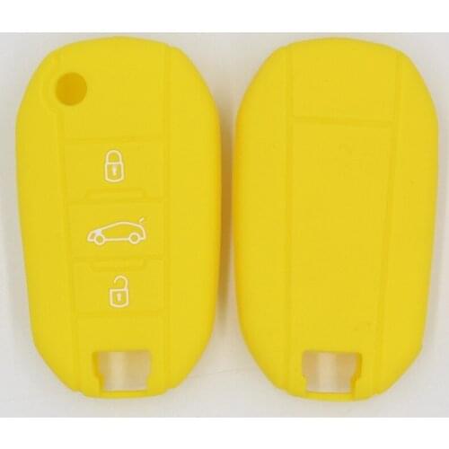 3PC Silicone Car Key Case Cover for Peugeot 107 206 307 406 for Citroen Berlingo for Toyota Aygo 2 Buttons Car Keychain Holder