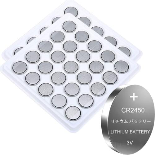50pcs CR2450 button cell coin battery 2450 ECR2450 KCR2450 5029LC LM2450 3V lithium Battery For Watch Electronic Devices