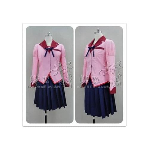 Free shipping anime Cosonsen Nisemonogatari Tsubasa Hanekawa Cosplay Costume