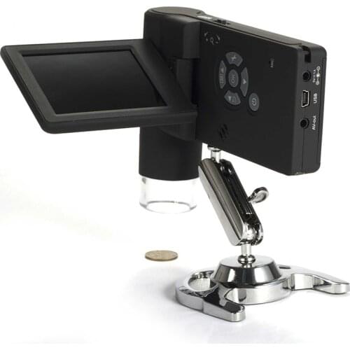 UM039 Handheld Digital 500X Microscope Real 5.0MP 3.5'' LCD Display With 8 LED USB Lithium Battery