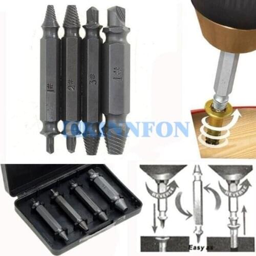 DHL 50Set Damaged Screw Extractor Breakage Bolt Extractor Drill Bits Guide Set Broken Easy Out Fastener Kit Use (no Box)