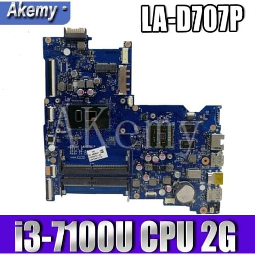 For 903787-601 903786-501 903786-001 Laptop Motherboard For HP 15-AY 15-AY180TX With i3-7100 CPU LA-D707P 100% fully tested