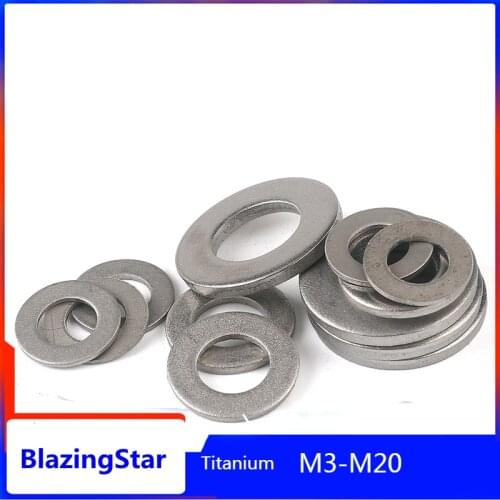 1-5PCS TA2 Titanium Flat Gasket Pressure Washer Spacers M3 M4 M5 M6 M8 M10 M12 M14 M16 M18 M20 Shim Fastener Marine Hardware