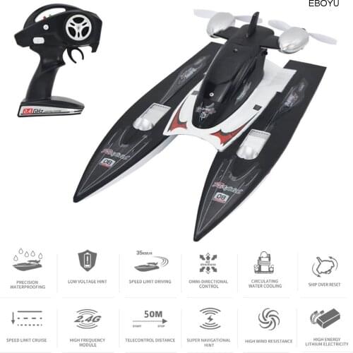 EBOYU FY616 RC Boat 2.4GHz 35km/h High Speed RC Racing Boat Velocity Remote Control Boat Toy For Kids And Adults