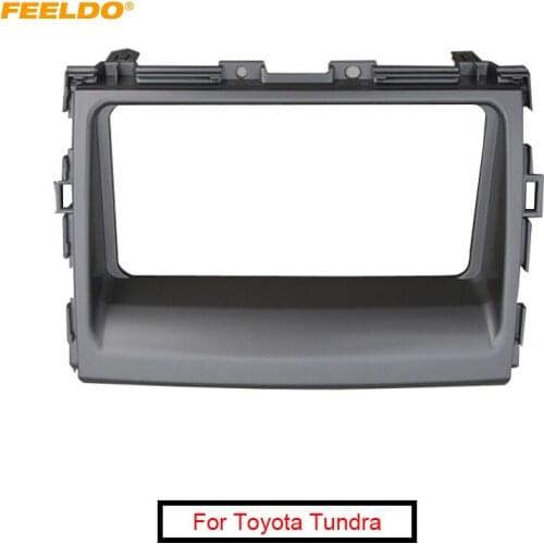 FEELDO Car Refitting 2Din CD/DVD Panel Fascia Frame For Toyota Tundra 2014+ Audio Dash Facia Trim Installation Kit