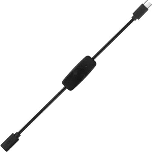 Hot Power Switch USB Type C with Indicator Light Male to Female USB-C Extension Cable Switch for Raspberry Pi 4B