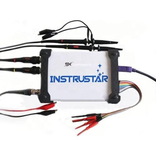 ISDS205X Virtual PC USB Oscilloscope DDS Signal and Logic Analyzer 2CH 20MHz Bandwidth 48MSa/s 8bit ADC FFT