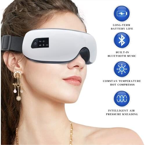 Eye Massager Constant temperature compress Airbag massage Bluetooth Music Glasses Acupressure Relieve Fatigue & Improve Sleep