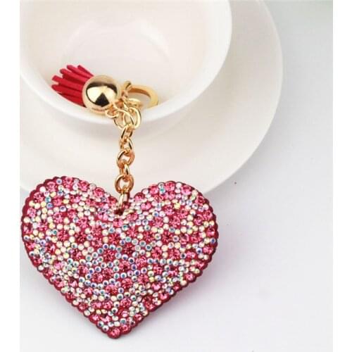 Cute Heart Shape Car Keychain For Women Girls Colorful Key Ring Holder Fashion Key Chains Jewelry Accessories