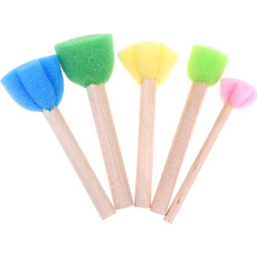 5pcs Kids Toddler Sponge Stamp Brush Kits Flower Drawing Toys For Children Paint Toys Painting Educational Toys