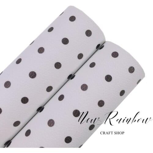 NewRainbow 30x22CM/A4 Black & White Audrey Polka Dot Artisan DIY Leatherette for Making Bows, Hair Crafts, Accessories