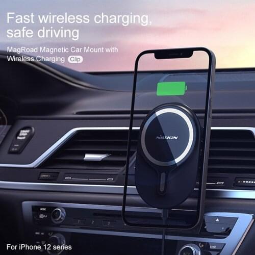 NILLKIN 7.5W Magnetic Car Wireless Charging Stand for iPhone 12 Pro Max 12 Mini Wireless Charger Car Holder Fit for Magsafe Case