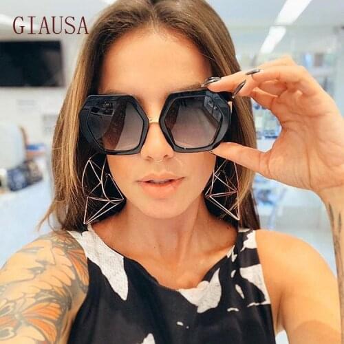 GIAUSA New European and American fashion large frame square Sunglasses Womens trend Sunglasses vintage