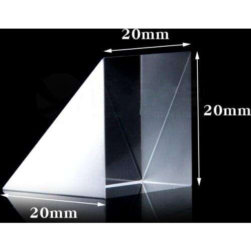 Optics Reflective Prism Spot K9 Coating Isosceles Right Angle Triangular Spot Isosceles 20X20X20MM Right Angle Prism