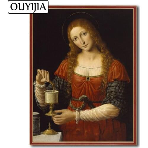 OUYIJIA European Oil Vinci 5D DIY Diamond Painting Embroidery Diamond Cross Stitch Virgin Mosaic Rhinestone Jesus Decoration