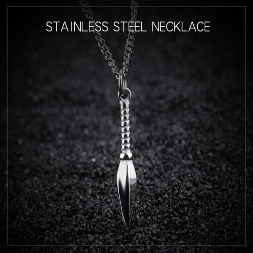 Fashion Gold / Silver Black Personality Stainless Steel Spearhead Pendant Necklace Mens Lover Gold Chain Gift Accessories