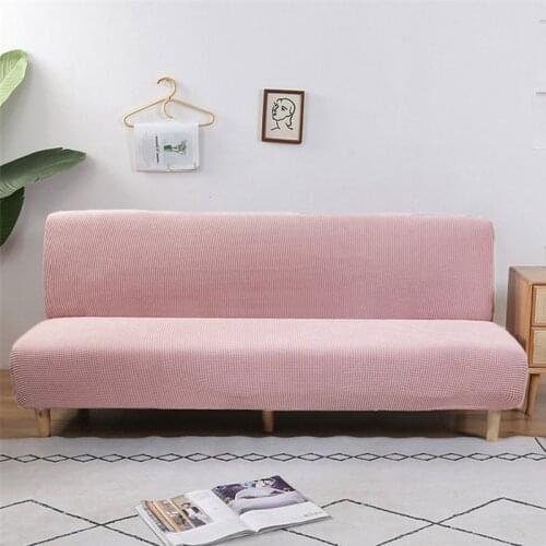 Armless Futon Cover Bedspread for Living Room Stretch Big Folding Sofa Bed Slipcover Protector Elastic Jacquard Couch Cover