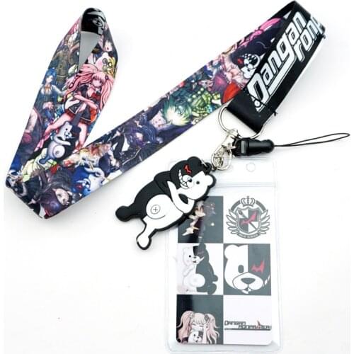 Anime Monokuma Danganronpa Neck Strap Lanyard for Keys USB ID Card Badge Holder Mobile Phone Straps Necklace Cospaly Keychain