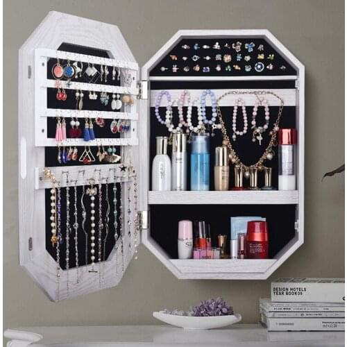 Jewelry cabinet mirror cabinet storage cabinet bedroom mirror with light wall hanging