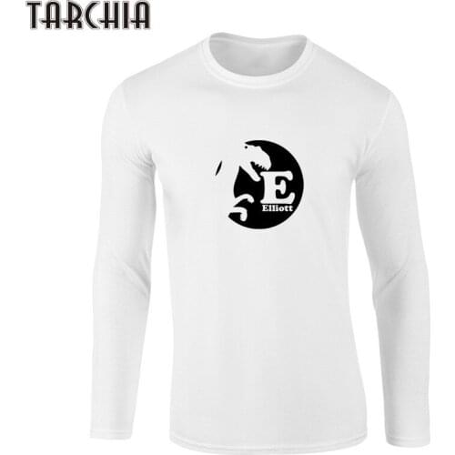 TARCHIA Mens T-Shirt O-Neck Oversize Style Tee Shirts Styles Print T Shirts Men Letter Dinosaur ELLIOTT Men Cotton Tees Tops