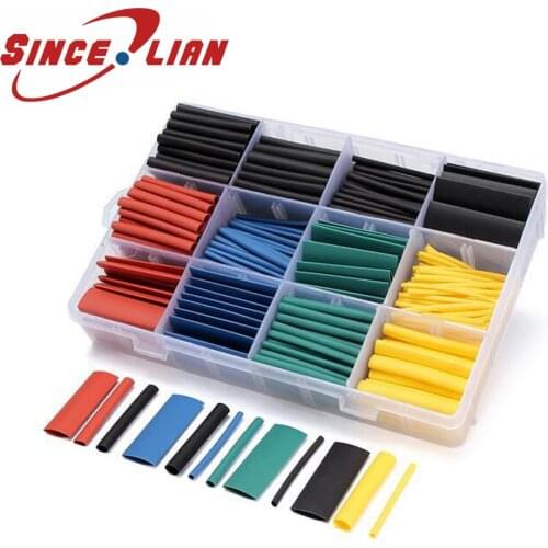 SINCELIAN 530pcs Heat Shrinkable Tube Insulation Electronic Sleeve Tubing Wrap Wire Insulation Sleeving Wrap Shrinkable Tubes