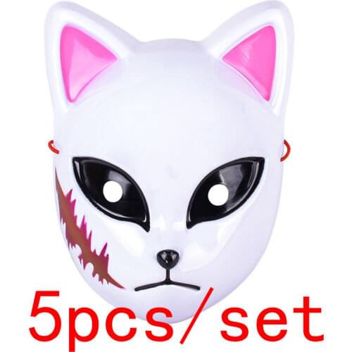 Thin Models Anime Demon Slayer Sabito Kamado Tanjirou Cosplay Mask Plastic Material Kamado Tanjirou Cosplay Anime Fox Mask