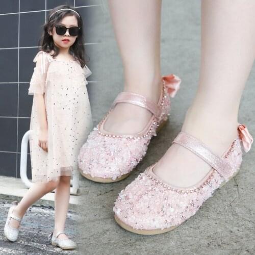 Girls Princess Shoes New Fashion Shoes Childrens Rhinestones Single Shoes Spring And Autumn Little Girls Show Shoes Tide B702