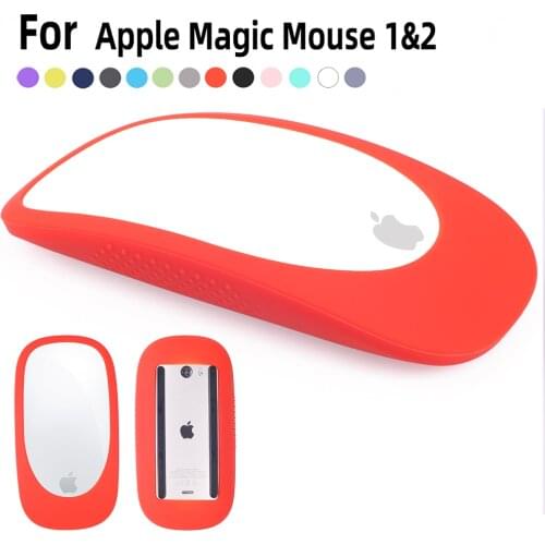 Magic Mouse Shell Silicone Skin mouse Cover Silicone mouse Protective Case for Apple Magic Mouse 1/2 (China red)