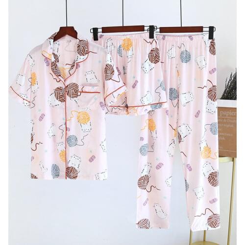 Women Rayon Summer Thin Short-sleeved 3-piece My Melody Pajama Soft and Comfortable Ladies New Sleep Tops Pigiama Donna Estate