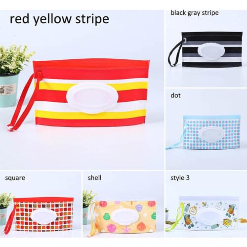 1Pcs Cosmetic Bags Eco-friendly Wipes Case Wet Wipes Bag Portable Easy-carrying Wipes Snap-strap Cases Infant Care Accessories
