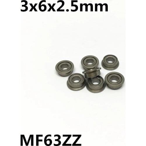 10Pcs MF63ZZ 3x6x2.5 mm Flange Bearings Deep Groove Ball Bearing High Quality MF63Z MF63