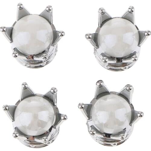4Pcs Tire Wheel Rims Stem Air Valve Protective Cap Kings Crown Personality Design