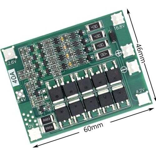 4S 40A Li-ion Lithium Battery 18650 Charger PCB BMS Protection Board with Balance For Drill Motor 14.8V 16.8V Lipo Cell Module