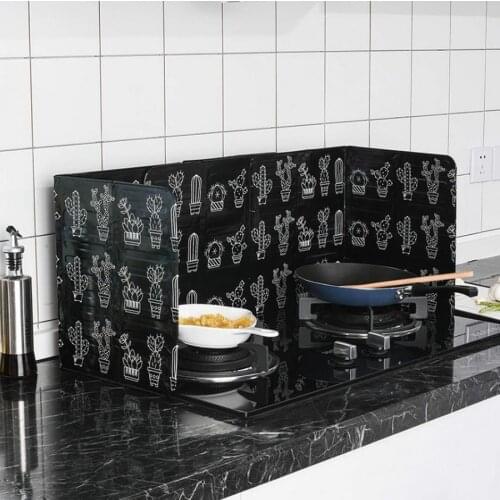 50pcs Cactus Printed Aluminum Foil Oil Block Oil Barrier Stove Cook Anti-Splashing Oil Baffle Heat Utensils Kitchen Insulation