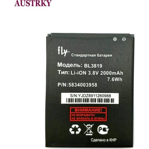 New BL 3819 Battery For FLY IQ4514 Quad EVO Phone BL3819 2000mAh Baterij Batterie Batteries + Tracking Code