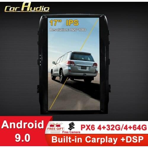 Tesla style Android 9.0 17 inch Car no DVD Player GPS Navigation For TOYOTA LAND CRUISER LC200 08-15 head unit multimedia player