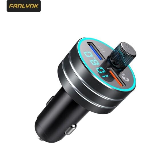 Fanlynk Car Bluetooth MP3 Player Cigarette Socket Fast USB Charger for iPhone Xiaomi Car Charging Quick 3.0 Charge Moible Phone
