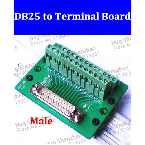 DB25 to Terminal adapter plate DR25 Male terminal breakout board 180 degrees wholesale