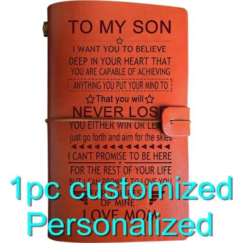 Engraved Leather Journal Aliexpress Dropshipping Gift Usa BJ030 A6 Notebook Diary Custom Logo Products For Men Father Son