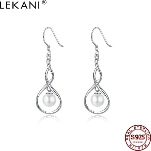 LEKANI Pearl Earrings 925 Sterling Silver Woman Earrings Seiko 2020 New Fashion Simple Earrings to Send Friends Gifts