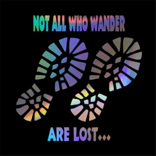 Hot Styling Not All Who Wander Are Lost Hiking Boot Car Sticker Window Wall Door Vinyl Decal Automobiles