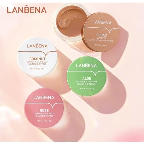 LANBENA Lip Mask Oil Moisturizer Nourishing Moisturizing Repair Dry Exfoliator Scrub Lips Augmentation Lip Patches Skin Care