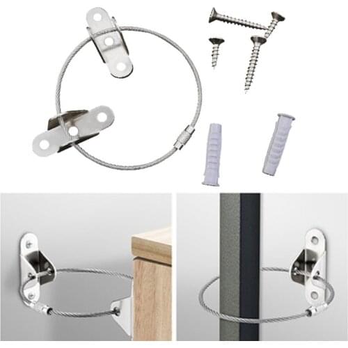 Stainless Steel Furniture Wall Anchors Furniture Straps Earthquake Anti-tip Prevention Device for Protecting Baby & Pet