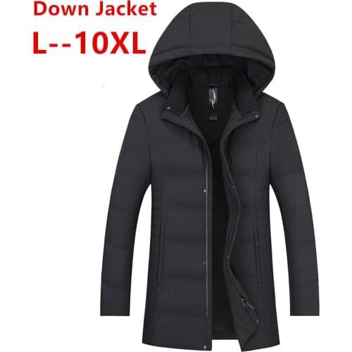 Plus big size 10XL 8XL 6XL 5XL 4XL men dow n jacket brand-clothing winter thicken warm duck dow n coat hooded male Classic style