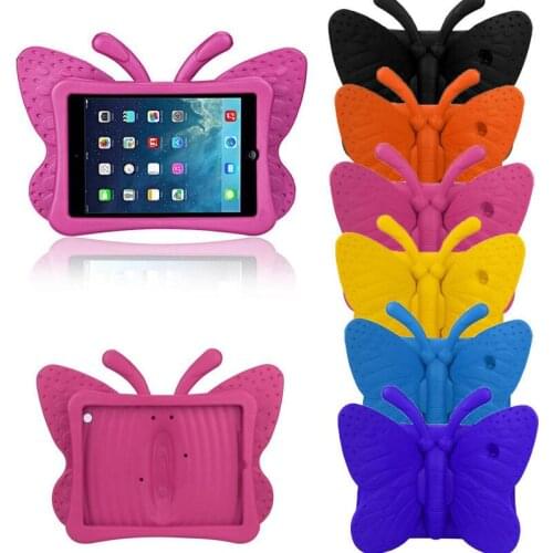 Newest EVA Shockproof Case for iPad 2 3 4 9.7" Cartoon Butterfly Stand Tablet Cover for iPad Mini3 Kids Safe Cases